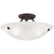 Oasis 3 Light 16 inch Bronze Semi-Flush Mount Ceiling Light