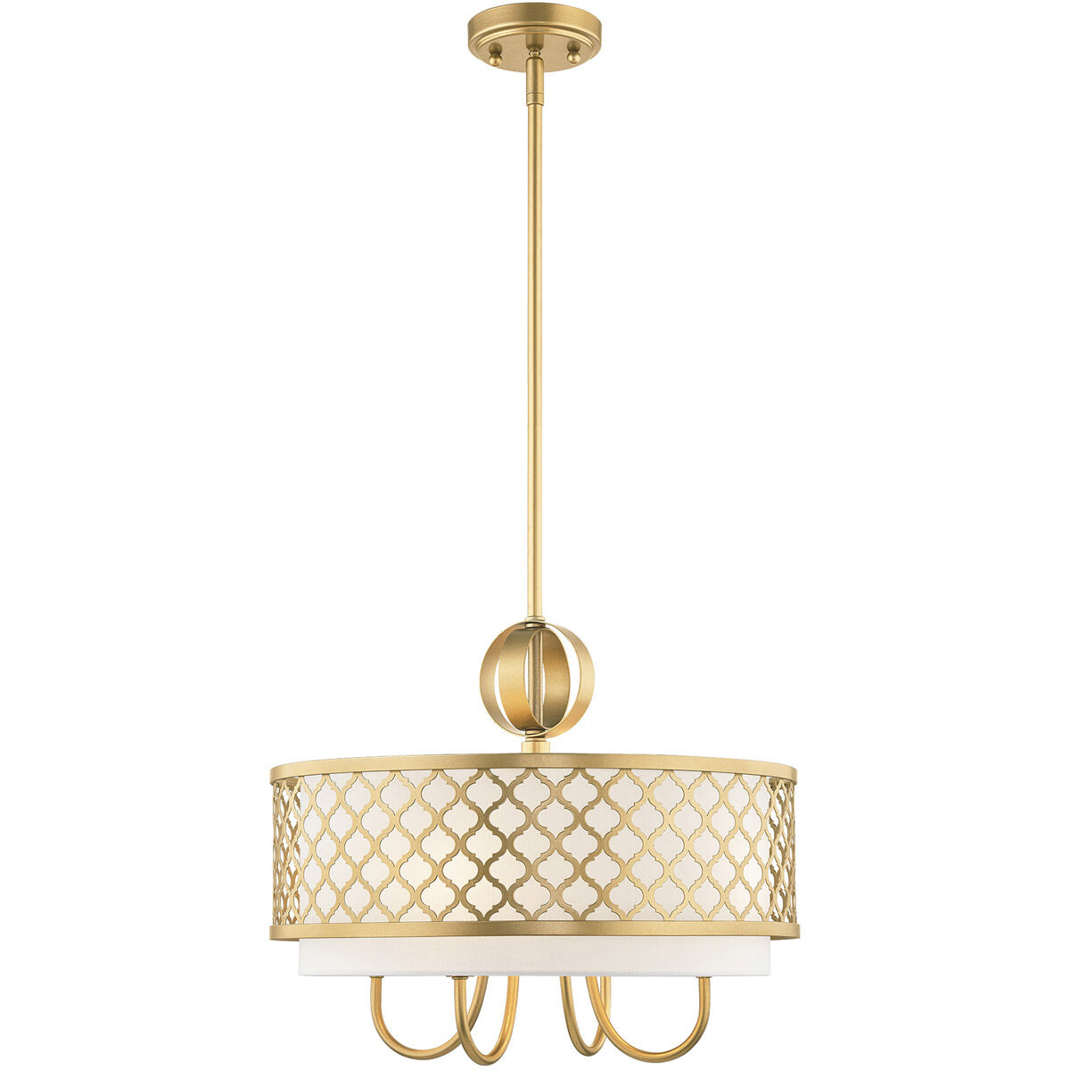 Arabesque 5 Light 18 inch Soft Gold Pendant Chandelier Ceiling Light