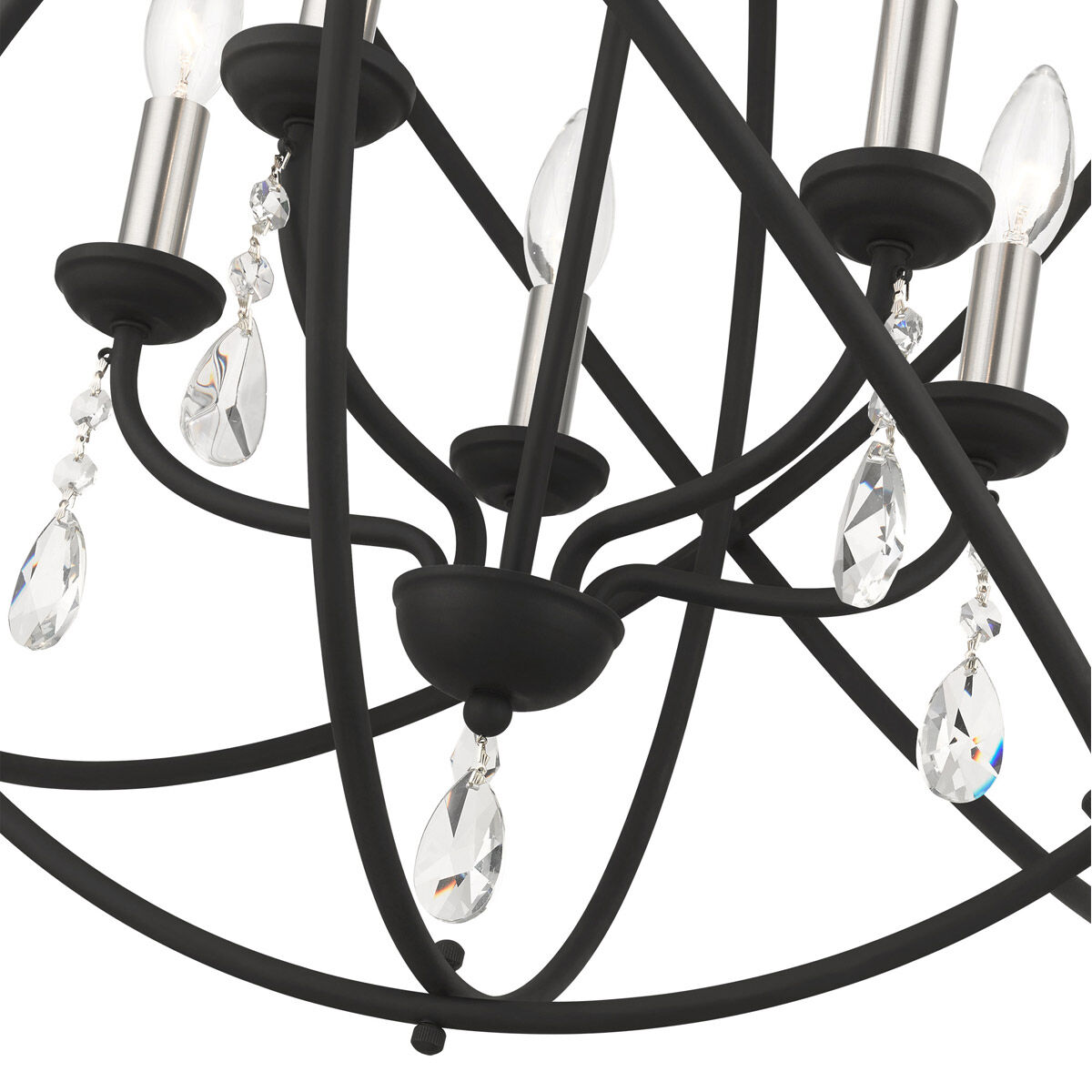Aria 5 Light 23.5 inch Black Chandelier Ceiling Light