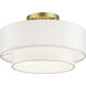 Manorwood 3 Light 15 inch Soft Gold Semi-Flush Ceiling Light