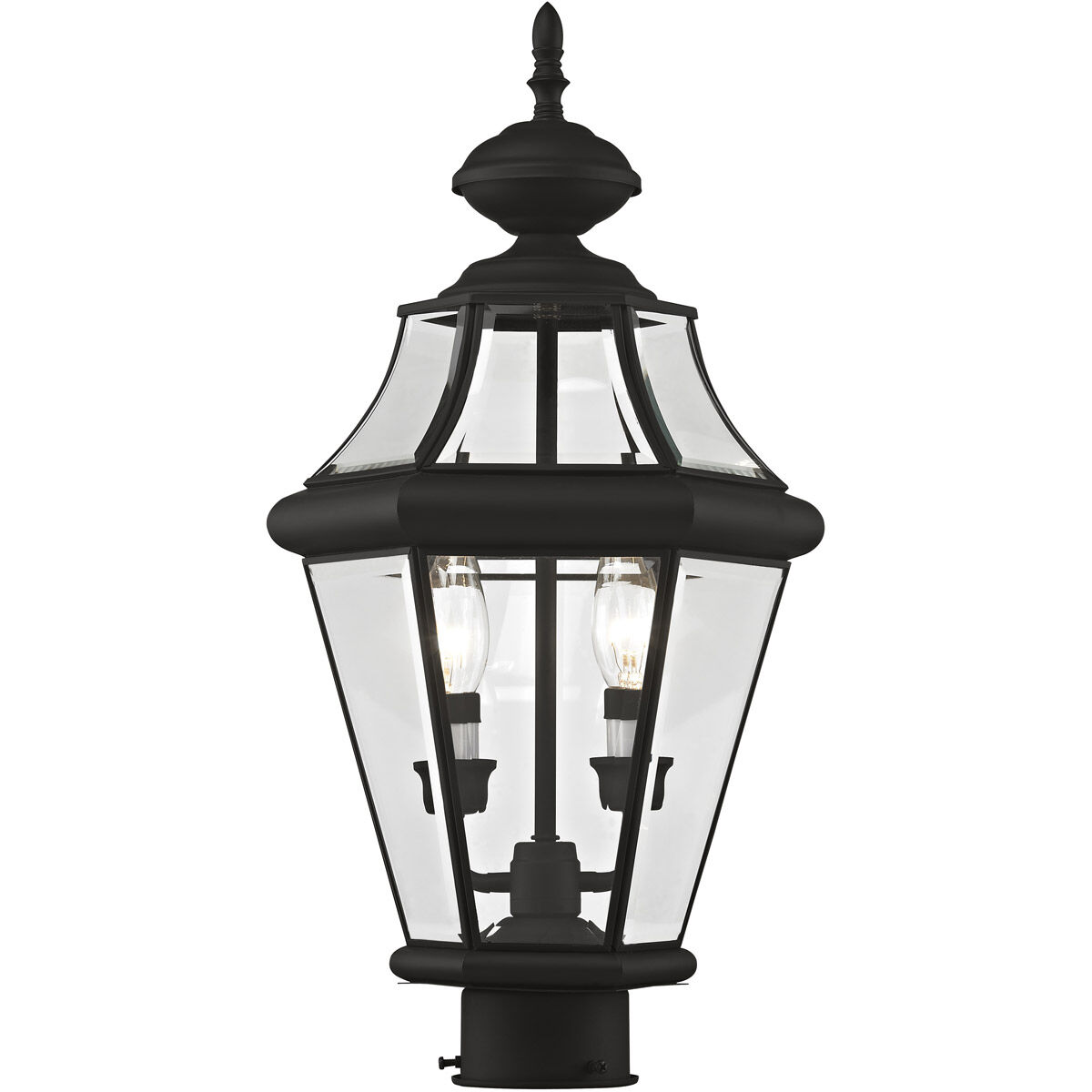 Georgetown 2 Light 21 inch Black Outdoor Post Top Lantern