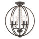 Arabella 4 Light 15 inch English Bronze Convertible Mini Chandelier/Ceiling Mount Ceiling Light