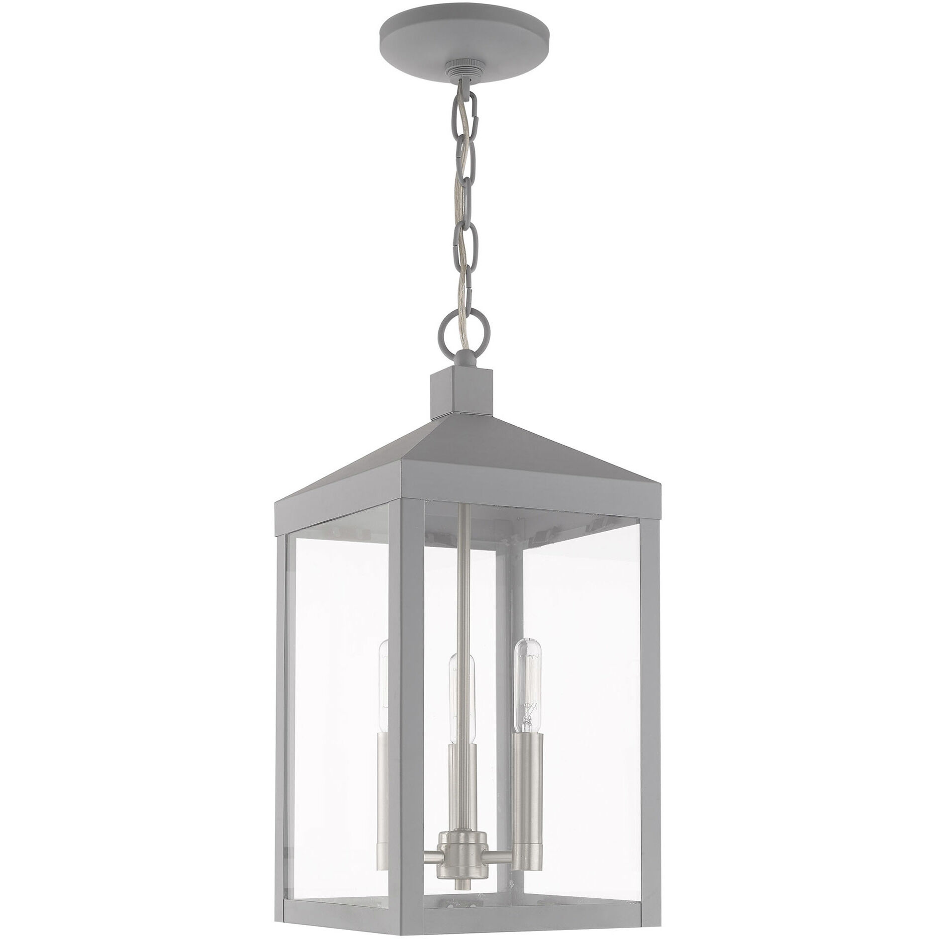 Nyack 3 Light 8.25 inch Nordic Gray Outdoor Pendant Lantern