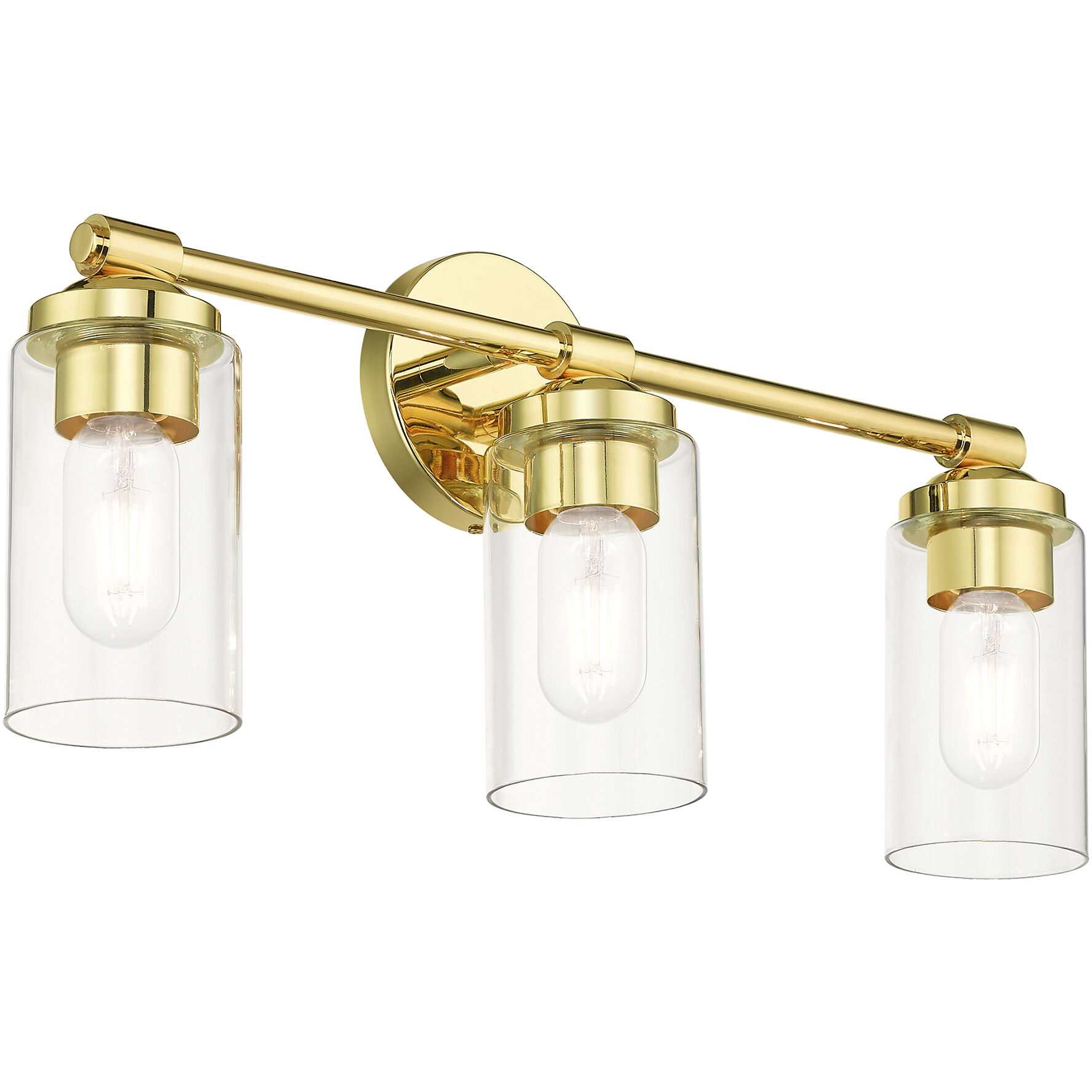 Whittier 3 Light 22 inch Polished Brass Vanity Sconce Wall Light