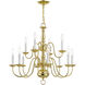 Williamsburgh 12 Light 26 inch Polished Brass Chandelier Ceiling Light