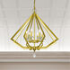 Diamond 6 Light 25 inch Polished Brass Chandelier Ceiling Light