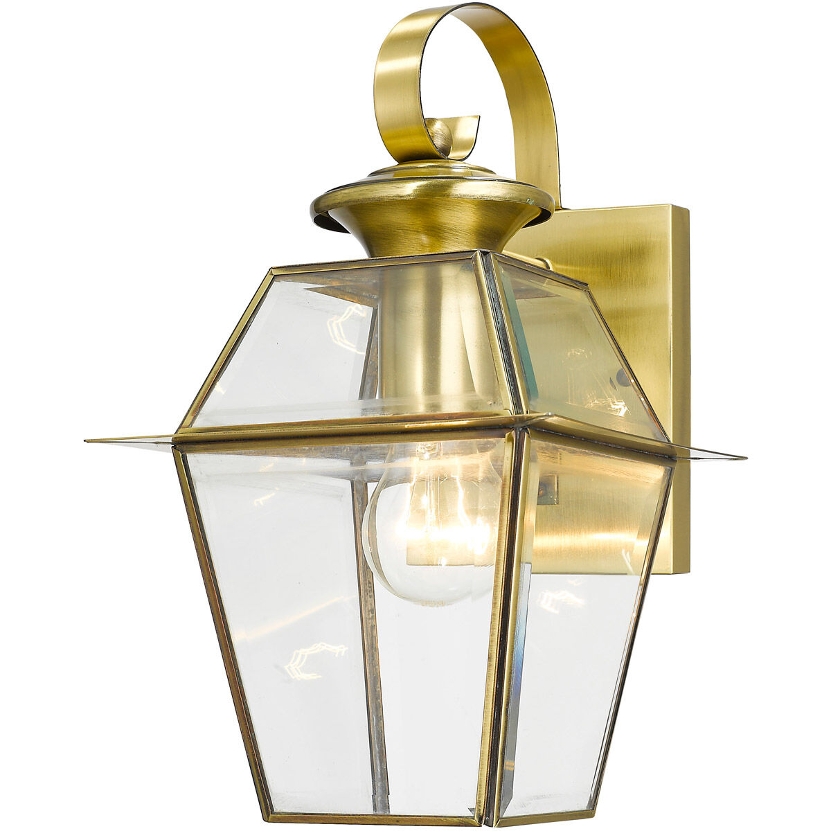 Westover 1 Light 13 inch Antique Brass Outdoor Wall Lantern