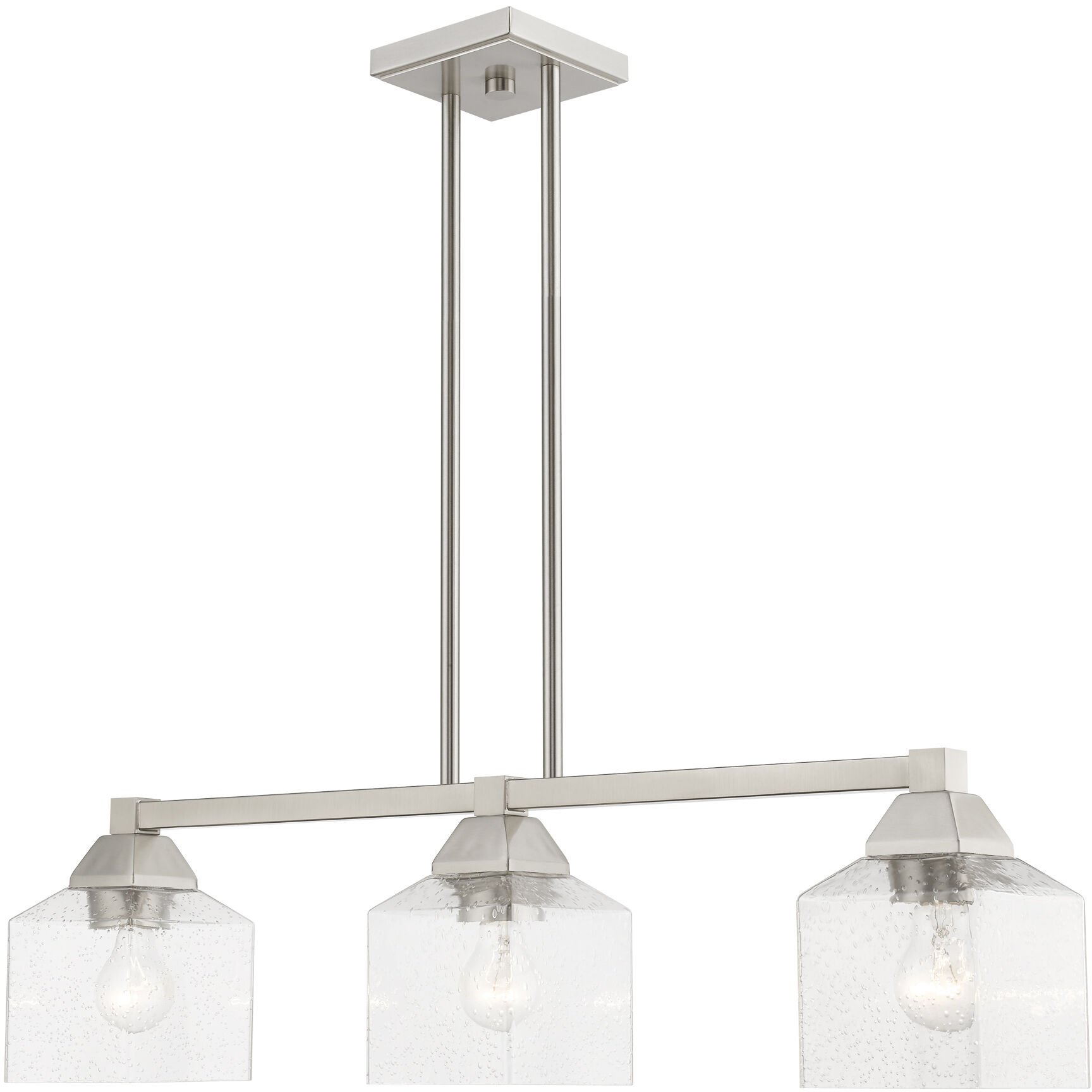 Aragon 3 Light 30 inch Brushed Nickel Linear Chandelier Ceiling Light