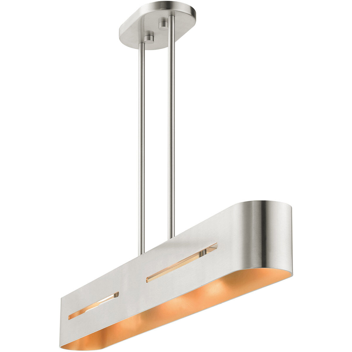 Ravena 4 Light 36 inch Brushed Nickel Linear Chandelier Ceiling Light