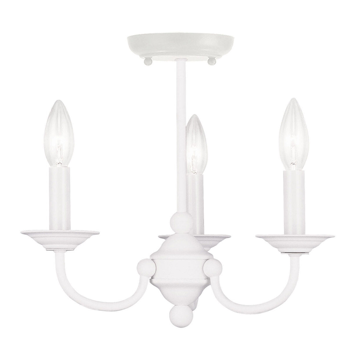 Home Basics 3 Light 14 inch White Mini Chandelier Ceiling Light