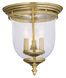 Legacy 3 Light 11.5 inch Polished Brass Flush Mount Ceiling Light