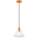 Everett 1 Light 9 inch Shiny Orange Pendant Ceiling Light