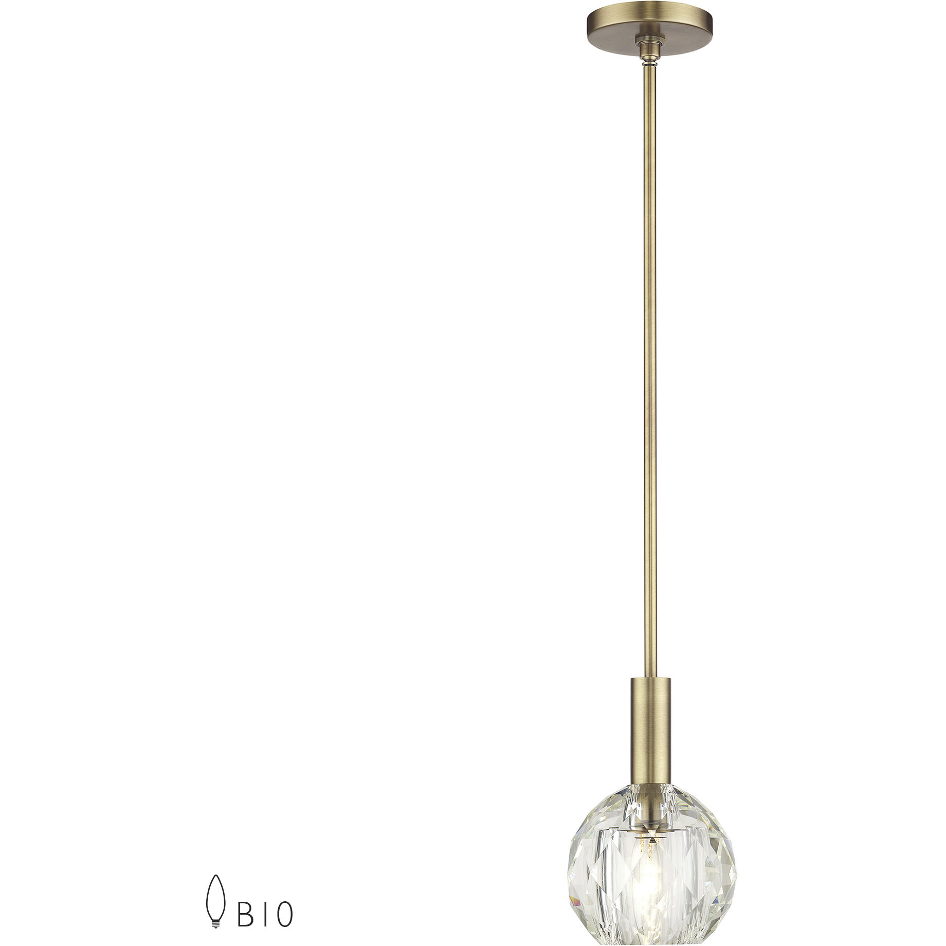 Whitfield 1 Light 6.5 inch Natural Brass Pendant Ceiling Light