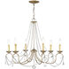 Pennington 6 Light 28 inch Hand Painted Antique Silver Leaf Chandelier Ceiling Light