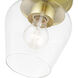 Willow 1 Light 5.75 inch Satin Brass Flush Mount Ceiling Light