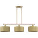 Weavington 3 Light 46 inch Antique Gold Leaf Linear Chandelier Ceiling Light, Extra Large