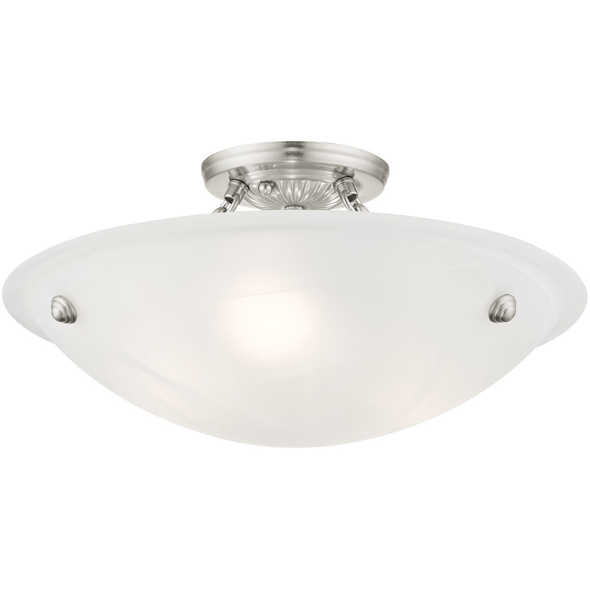 Oasis 3 Light 16 inch Brushed Nickel Semi-Flush Mount Ceiling Light