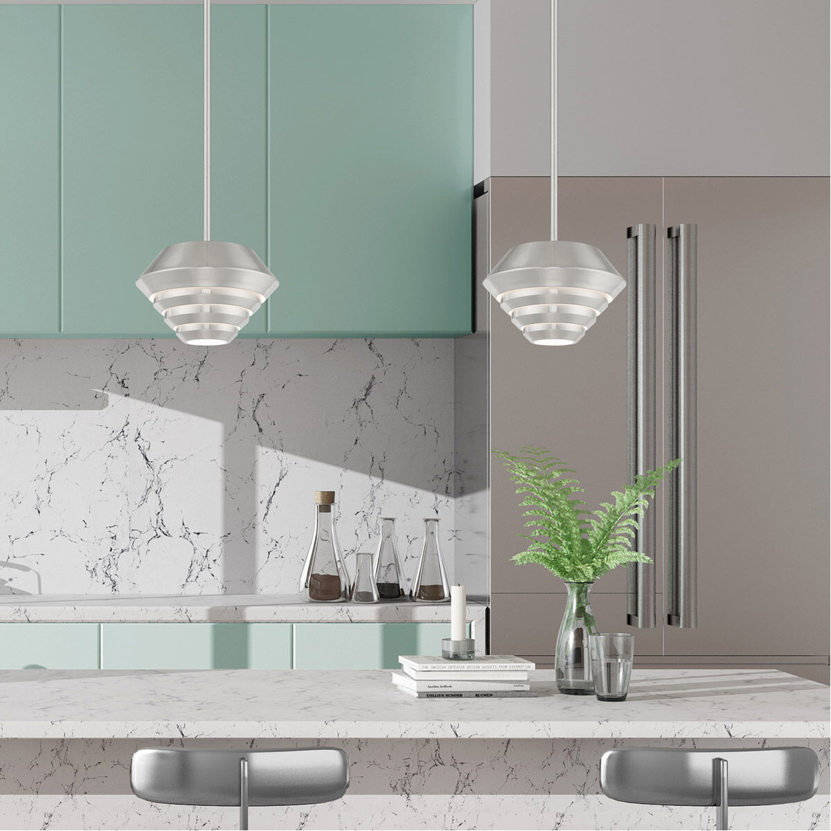 Amsterdam 1 Light 10 inch Brushed Nickel Mini Pendant Ceiling Light