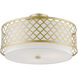 Arabesque 3 Light 18 inch Soft Gold Semi-Flush Ceiling Light, Large