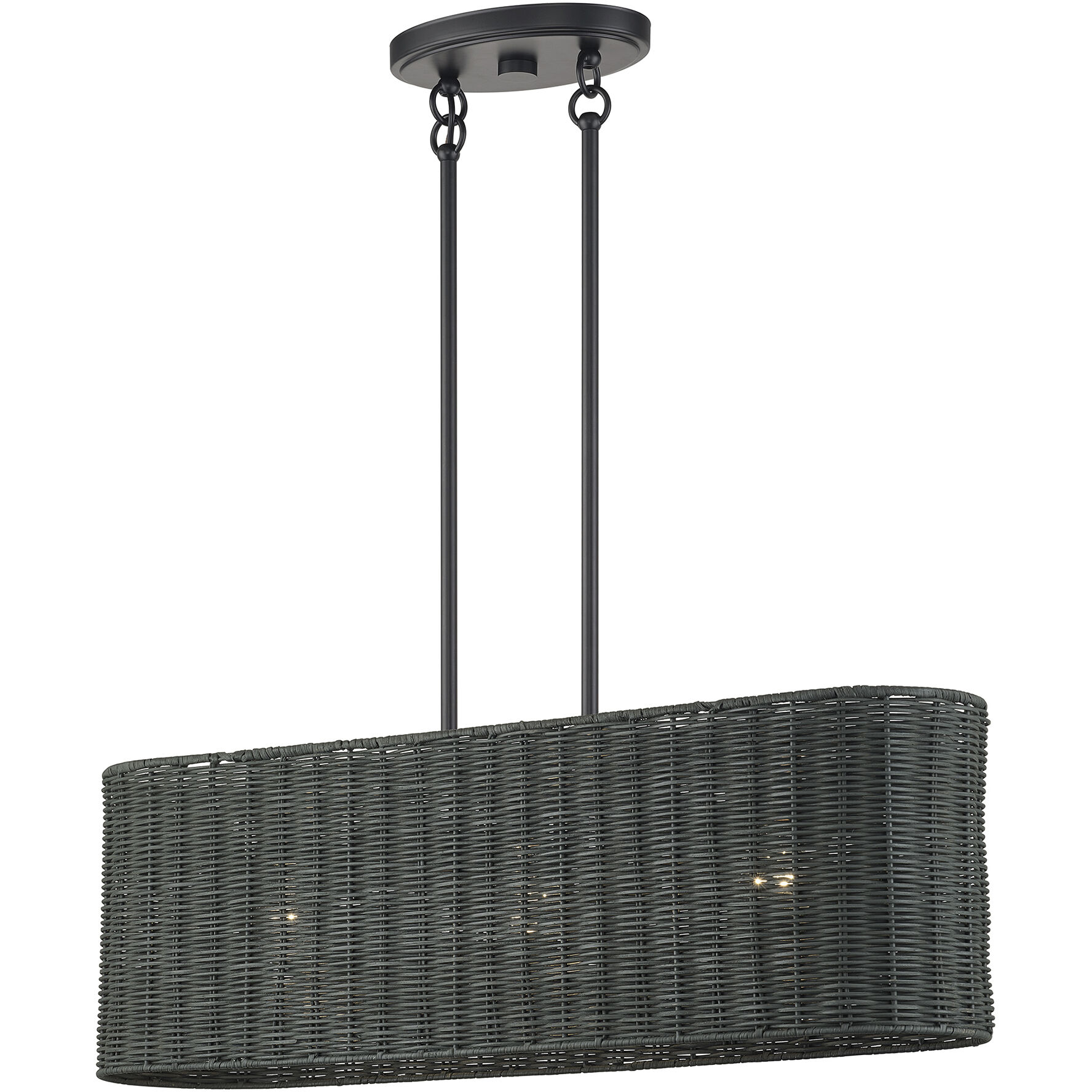 Weavington 3 Light 30 inch Black Linear Chandelier Ceiling Light, Medium