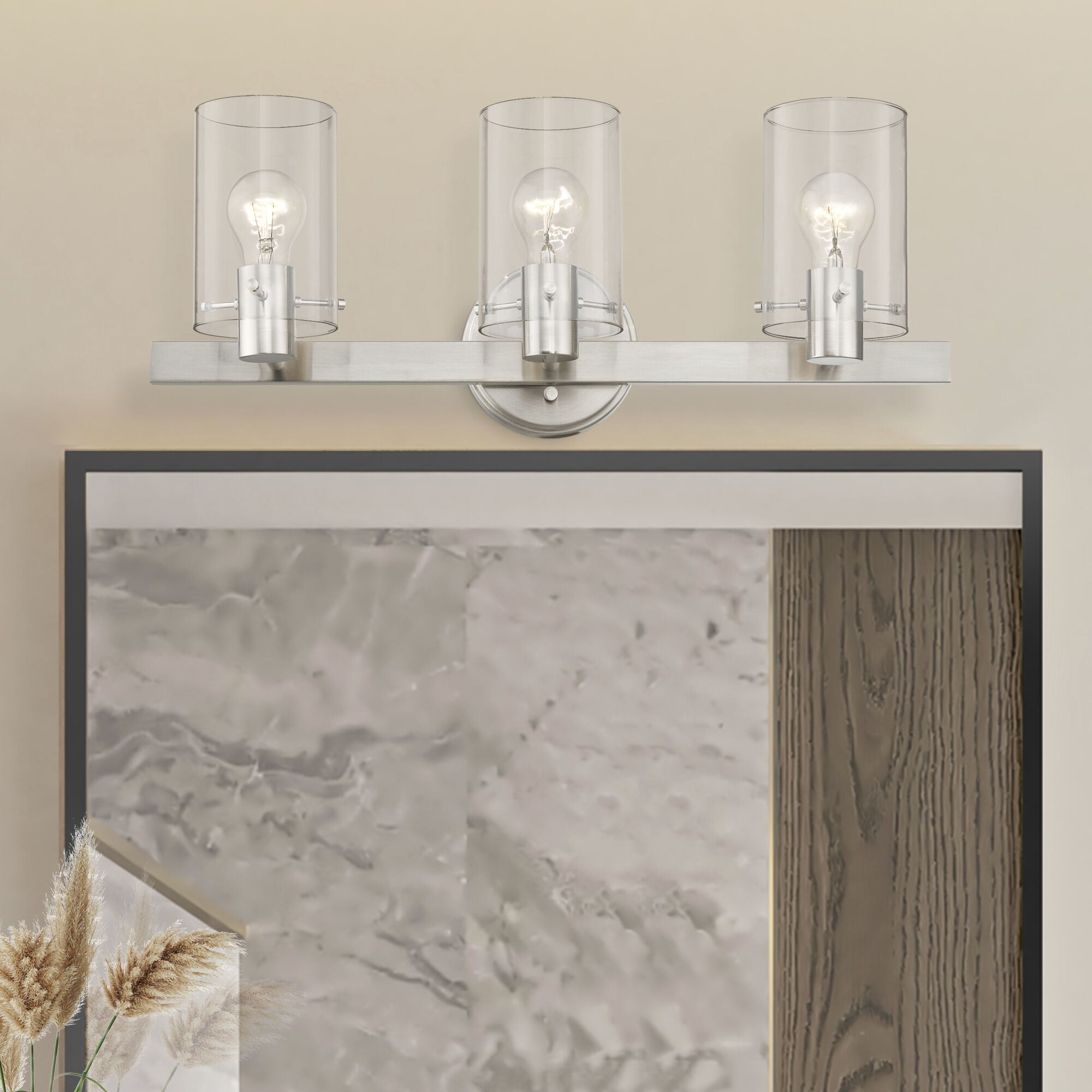 Munich 3 Light 23 inch Brushed Nickel Vanity Sconce Wall Light