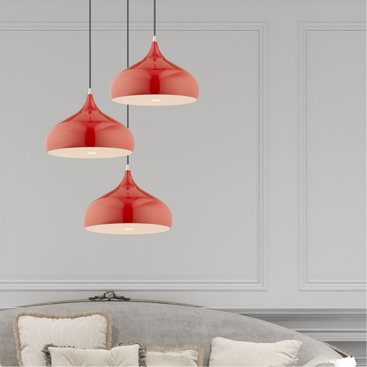 Allison 1 Light 16 inch Shiny Red Mini Pendant Ceiling Light