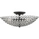 Cassandra 3 Light 16 inch Black Semi Flush Ceiling Light