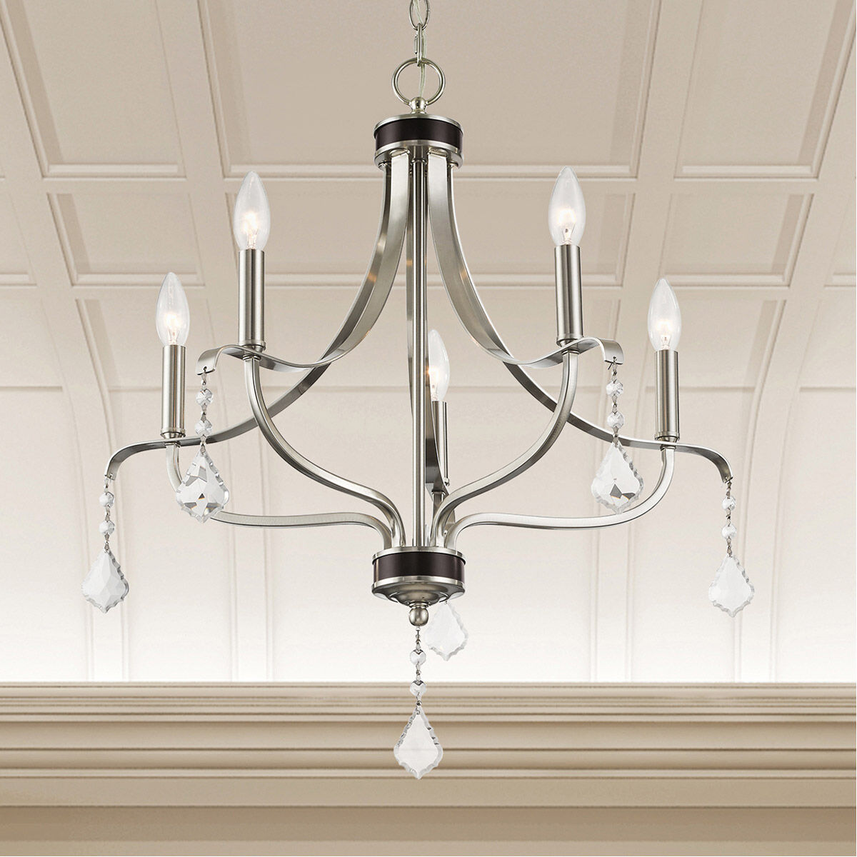 Laurel 5 Light 24 inch Brushed Nickel Chandelier Ceiling Light