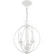Arabella 3 Light 12 inch White Convertible Mini Chandelier/ Semi-Flush Ceiling Light, Globe
