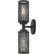 Industro 2 Light 5 inch Black with Brushed Nickel Accents Sconce Wall Light