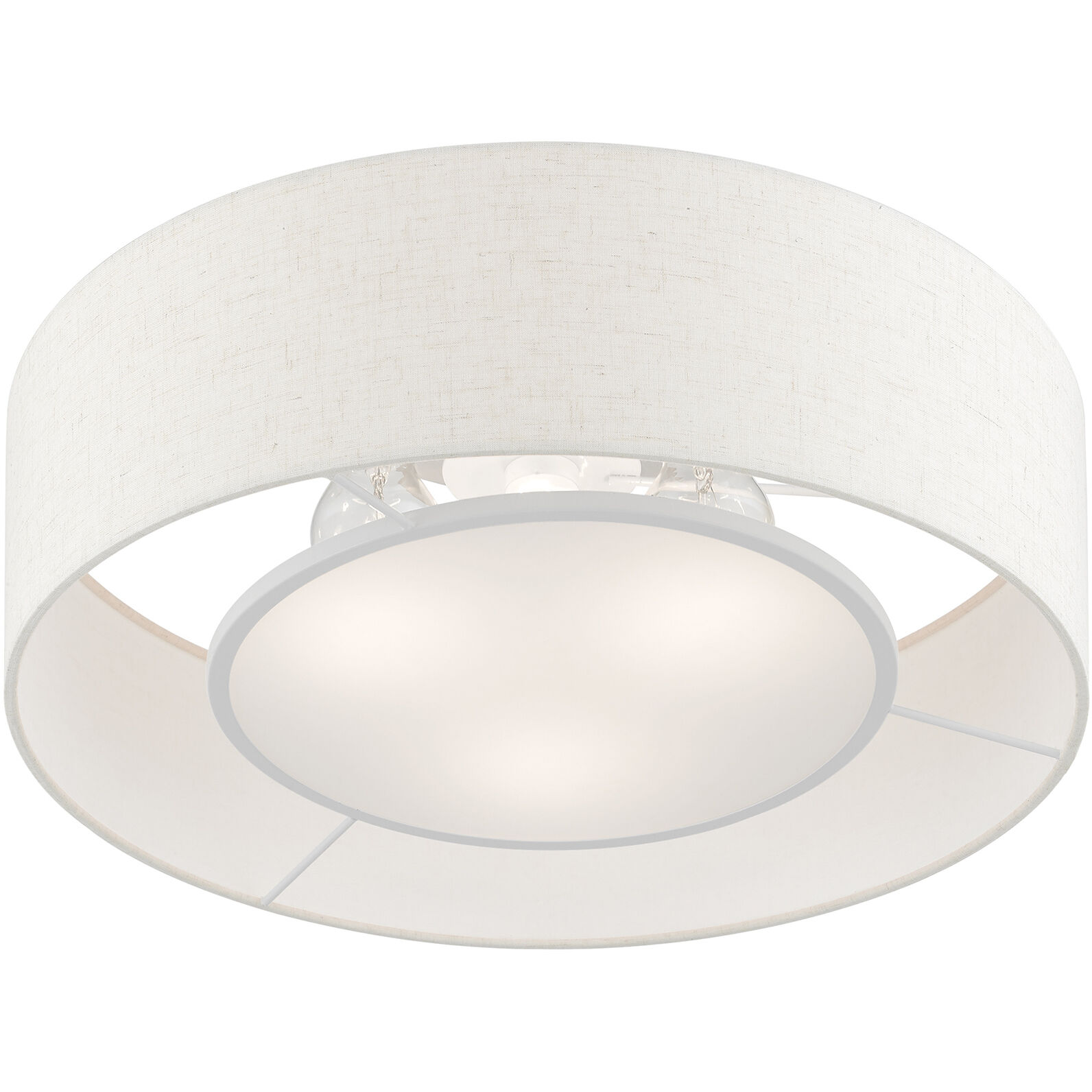 Ellsworth 4 Light 21 inch Brushed Nickel with Shiny White Accents Semi-Flush Ceiling Light