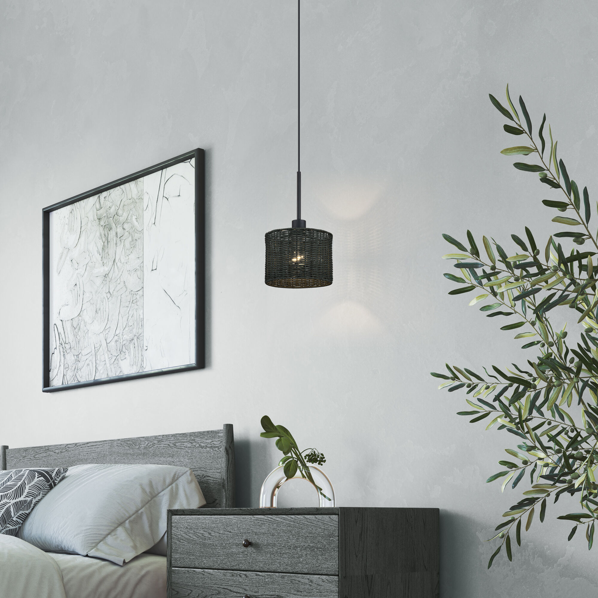 Weavington 1 Light 8.5 inch Black Mini Pendant Ceiling Light