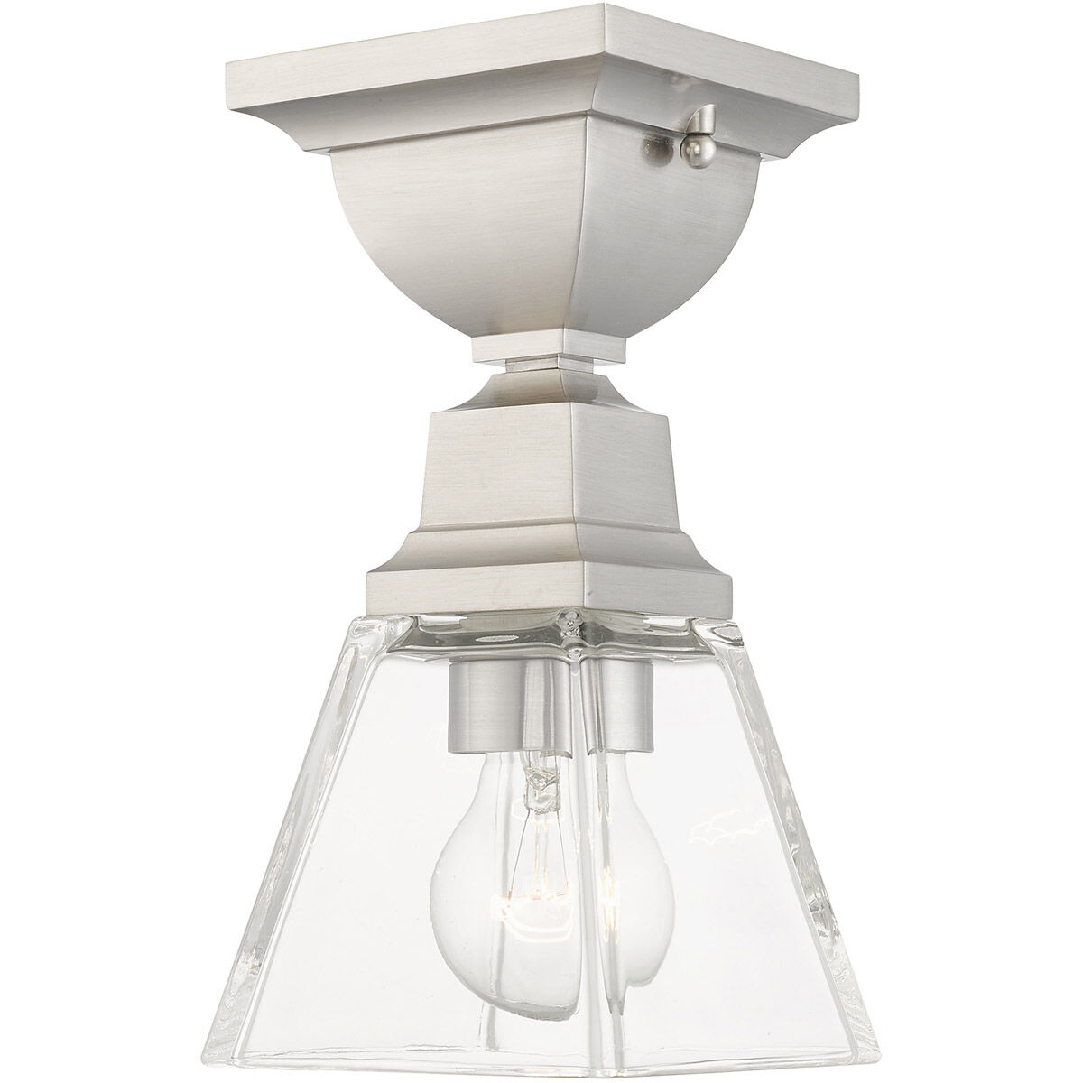 Mission 1 Light 5 inch Brushed Nickel Flush Mount Ceiling Light