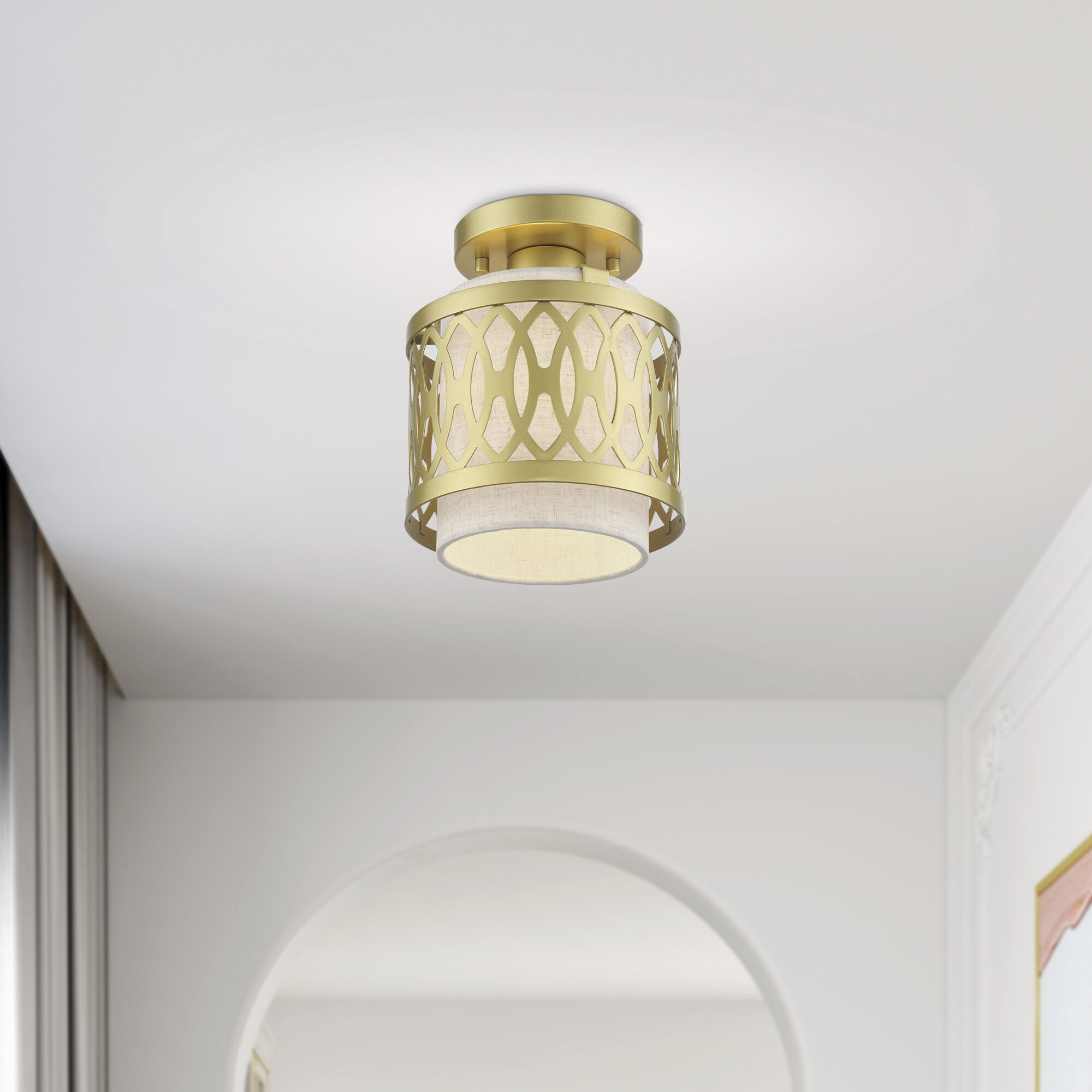 Vistaview 1 Light 7.25 inch Soft Gold Semi-Flush Ceiling Light