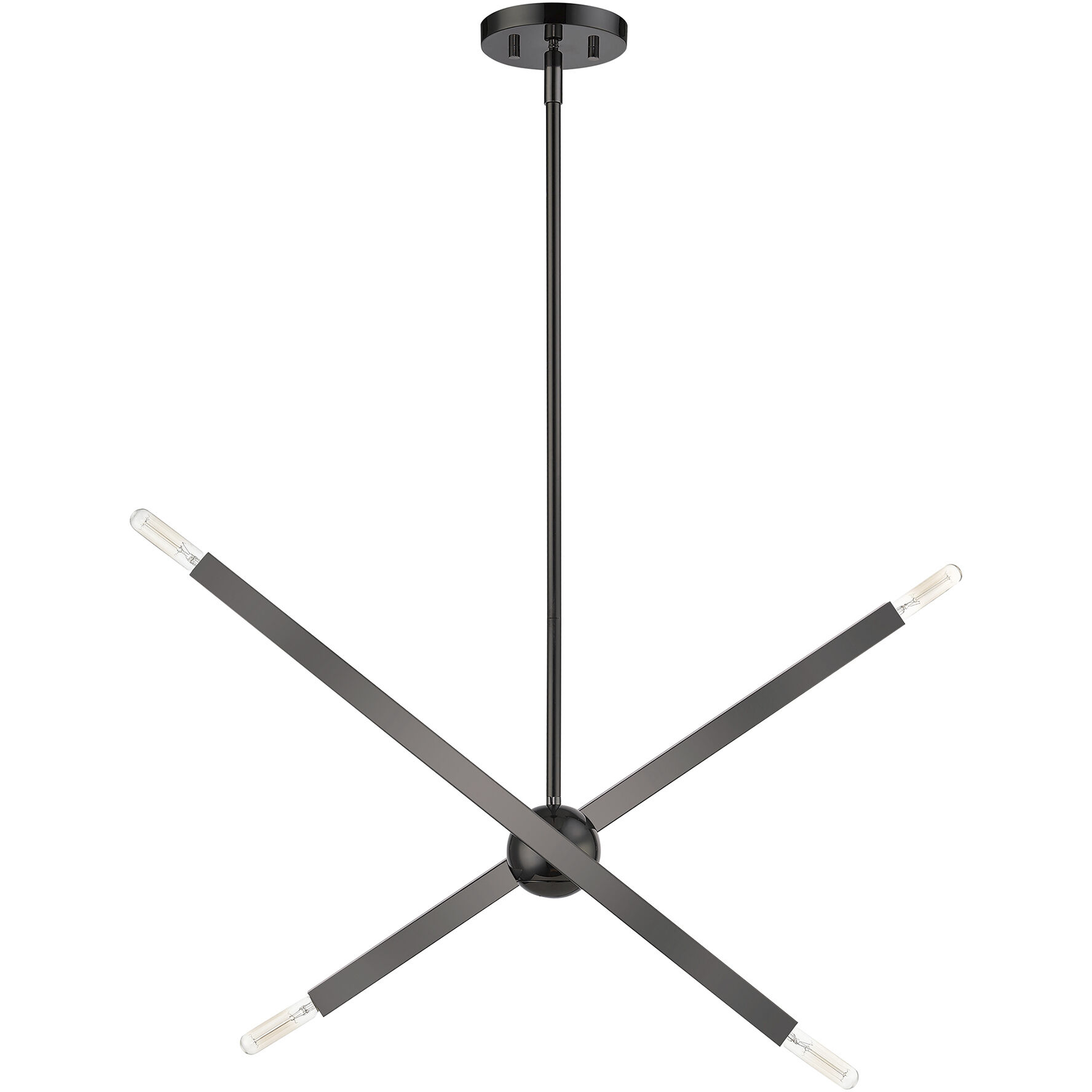 Monaco 4 Light 28 inch Black Chrome Linear Chandelier Ceiling Light