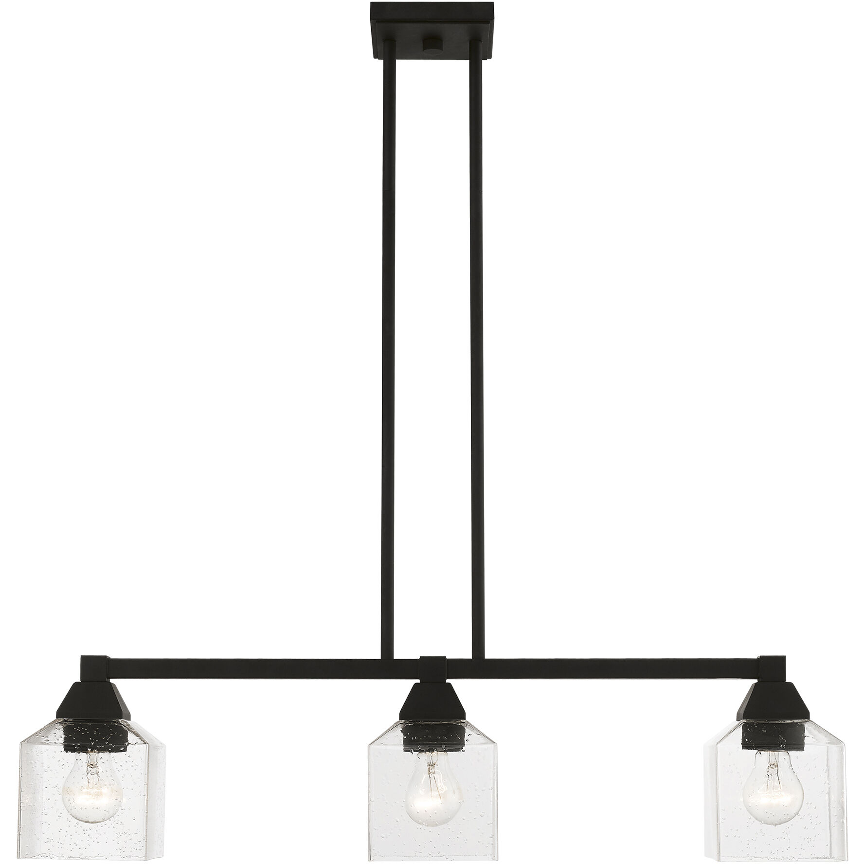 Aragon 3 Light 30 inch Black Linear Chandelier Ceiling Light