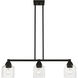 Aragon 3 Light 30 inch Black Linear Chandelier Ceiling Light