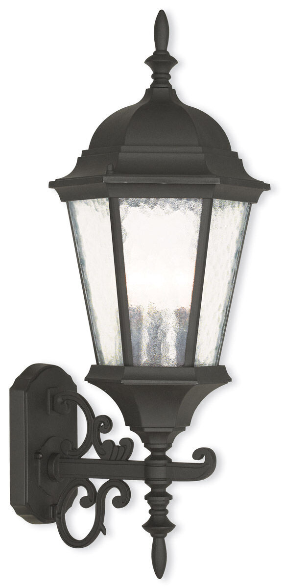 Hamilton 3 Light 24 inch Textured Black Outdoor Wall Lantern