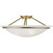Newburgh 3 Light 20 inch Antique Brass Semi-Flush Ceiling Light