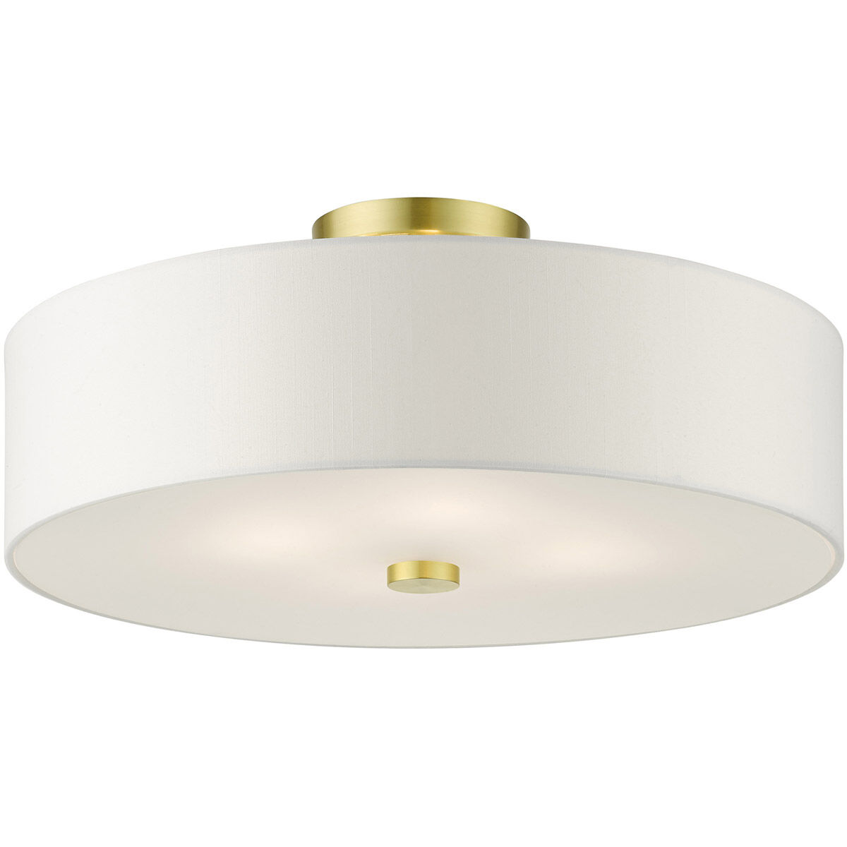 Meridian 4 Light 18 inch Satin Brass Semi Flush Ceiling Light