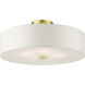 Meridian 4 Light 18 inch Satin Brass Semi Flush Ceiling Light