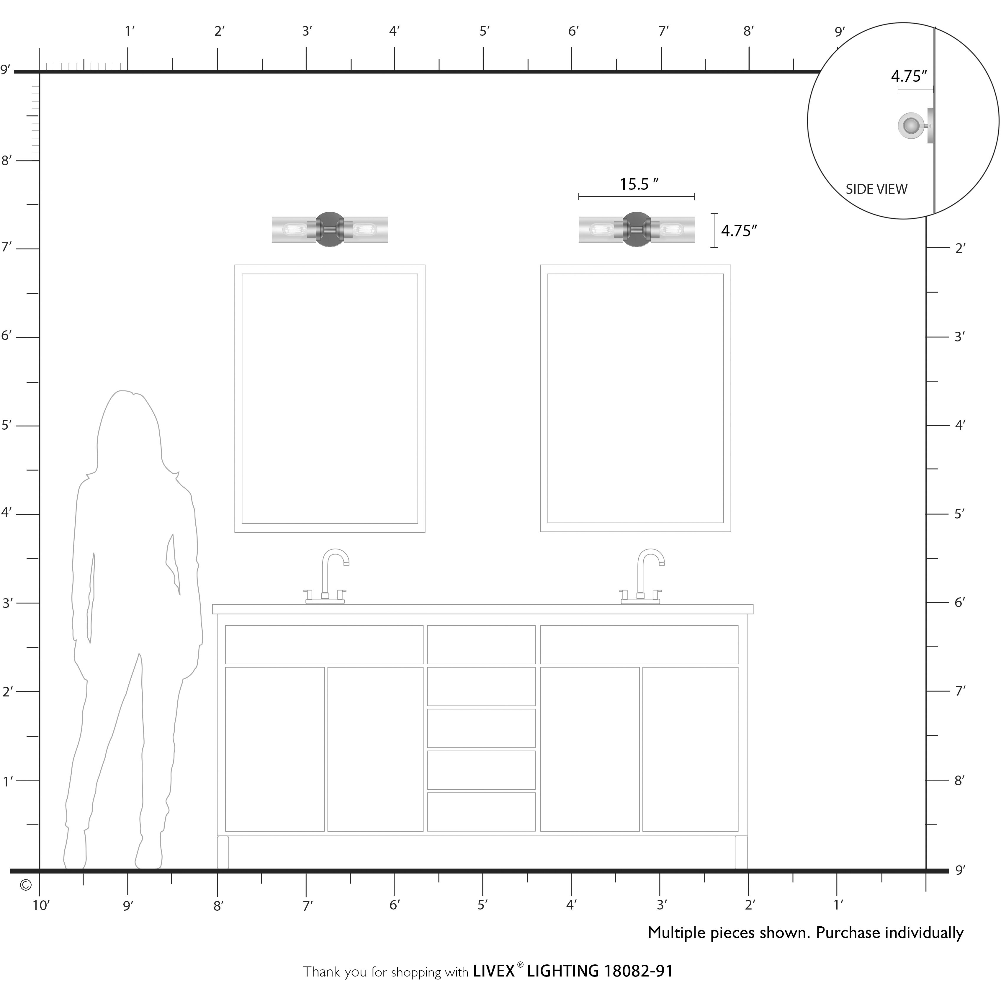 Whittier 2 Light 4.75 inch Brushed Nickel Vanity Sconce Wall Light
