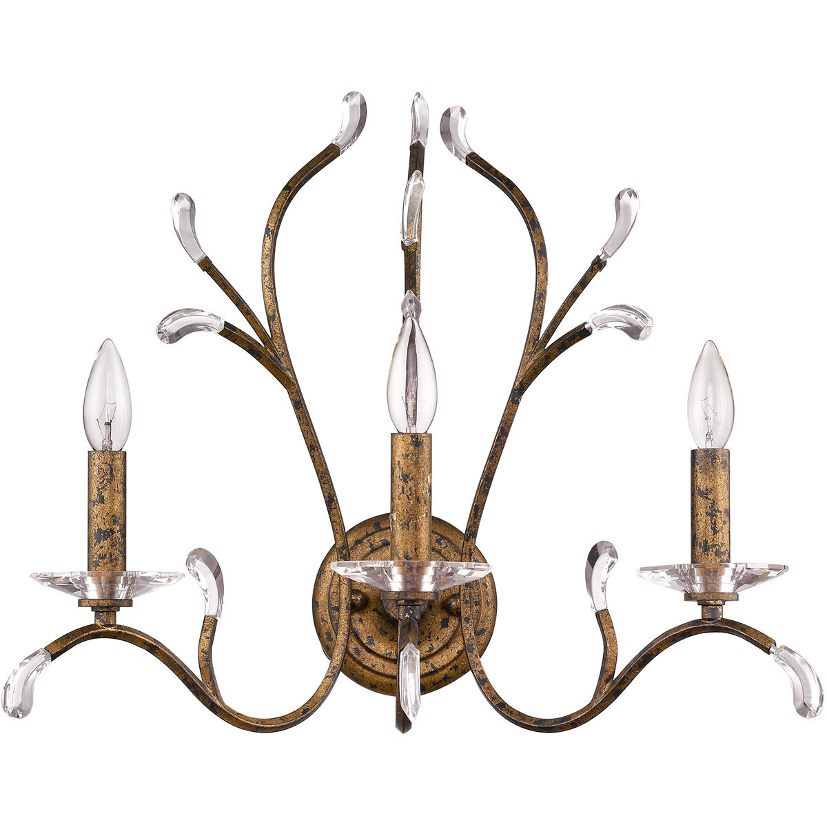 Serafina 3 Light 19.75 inch Hand Applied Venetian Golden Bronze Wall Sconce Wall Light