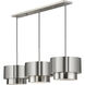 Zolana 3 Light 48 inch Brushed Nickel Linear Chandelier Ceiling Light, Extra Large