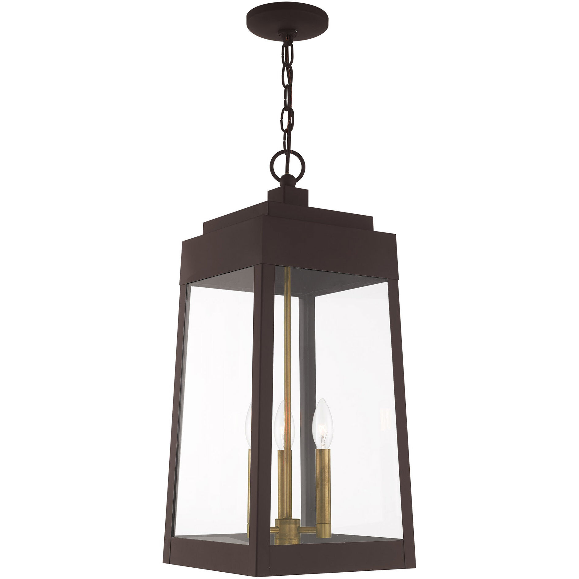 Oslo 3 Light 10.5 inch Bronze Outdoor Pendant Lantern