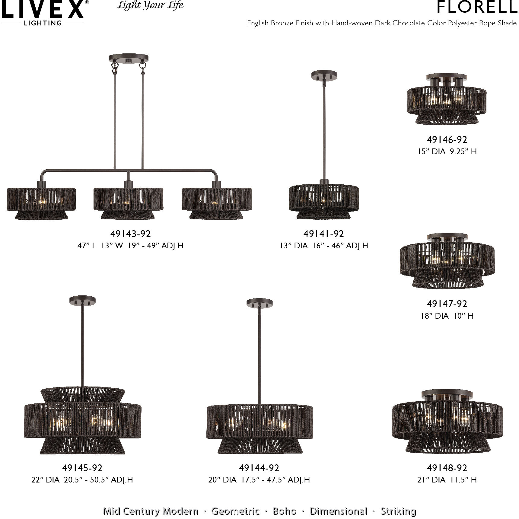 Florell 1 Light 13 inch English Bronze Pendant Ceiling Light
