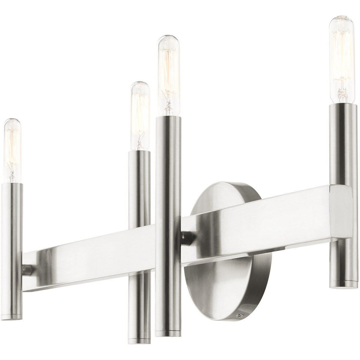 Denmark 4 Light 24 inch Brushed Nickel with Bronze Accents Vanity Sconce Wall Light