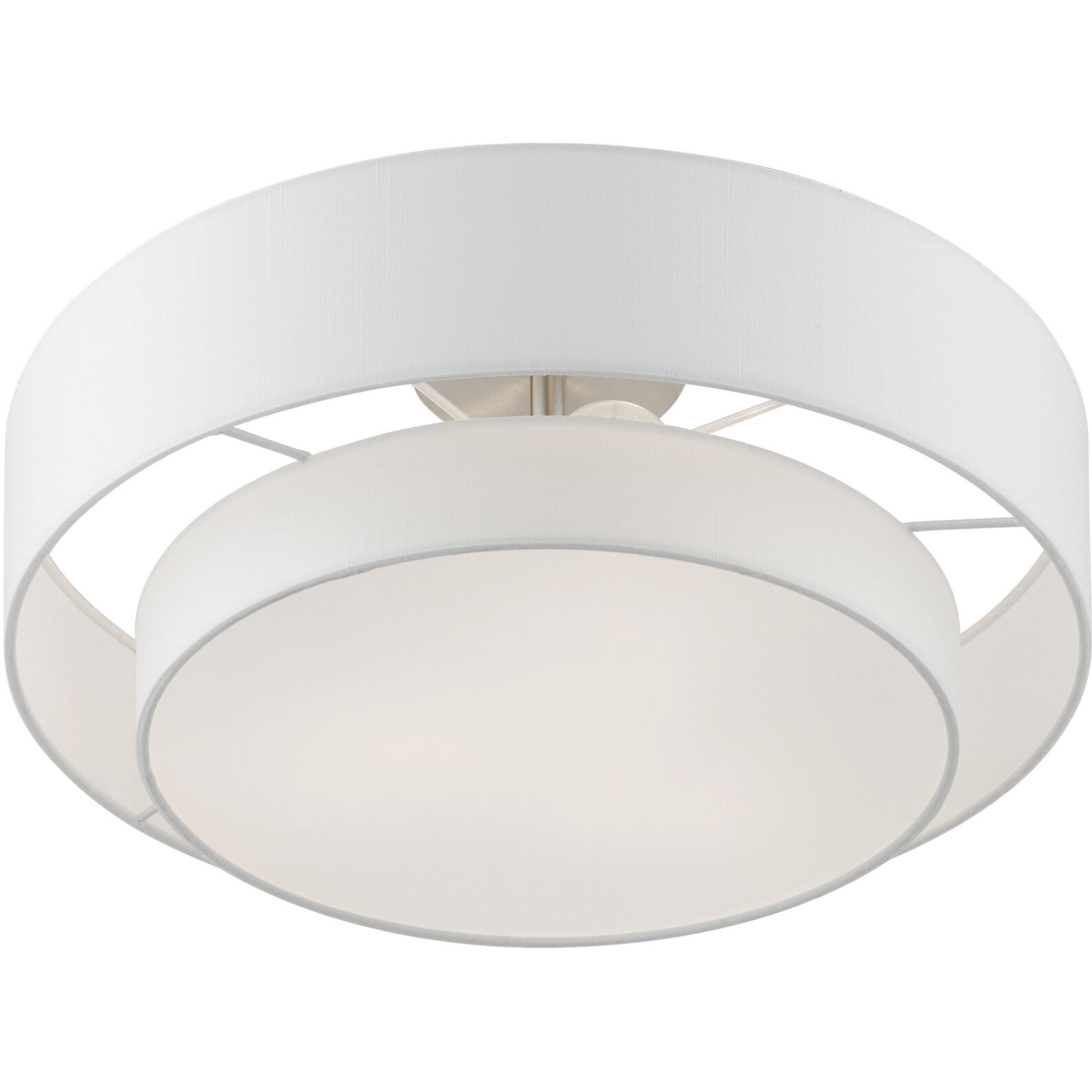 Meridian 3 Light 18 inch Brushed Nickel Semi-Flush Ceiling Light