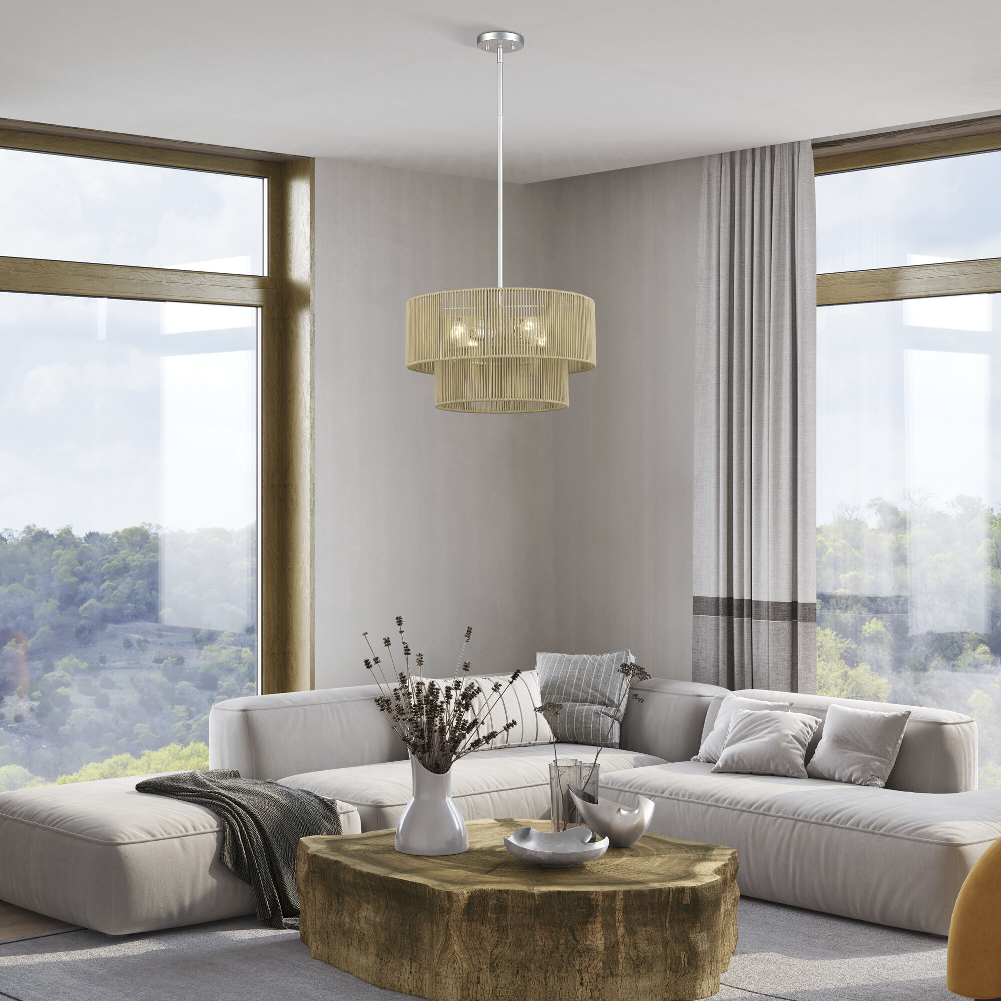 Acordia 4 Light 20 inch Painted Nickel Pendant Chandelier Ceiling Light