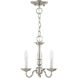Williamsburgh 3 Light 11 inch Brushed Nickel Convertible Mini Chandelier/Ceiling Mount Ceiling Light